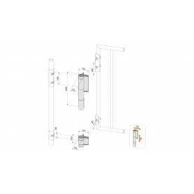 MAMMOTH180-9005 LOCINOX Cerniera auto-chiudente a 180° con ammortizzatore idraulico brevettato 150 Kg Ral 9005 - max 1500 mm