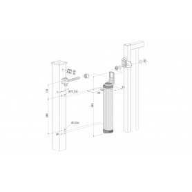 RHINO-ZILV LOCINOX Chiudi cancello idraulico apertura 180° con velocità e scatto finale regolabili 150 Kg Ral ZILV - max 1500 mm