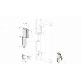 TIGER-ZILV LOCINOX Cerniera auto-chiudente a 180° con velocità e scatto finale regolabili 75 Kg Ral ZILV - max 1100 mm