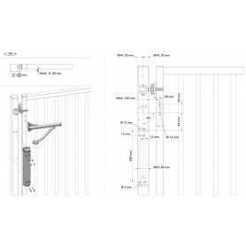 VERTICLOSE-2-9005 LOCINOX Chiudi cancello idraulico 90° o 180° velocità e scatto finale regolabili 150 Kg Ral 9005 - max 1500 mm