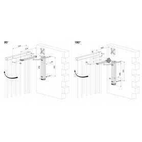 VERTICLOSE-2-WALL-ZIL LOCINOX Chiudi cancello idraulico 90°o 180° velocità e scatto finale regolabili 150 Kg - max 1500 mm