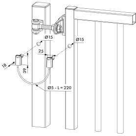 B-SAFE LOCINOX Cavo Di Sicurezza In Acciaio Inox Per Cancelli Fino A 500 Kg EN 12604